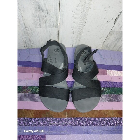 Clarks Cloudsteppers Sandals Womens 7 M Hook and Loop Slingback Comfort Shoes - Picture 1 of 8